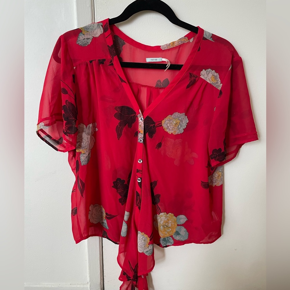 Kimch Blue / Urban Outfitters tie front top